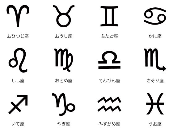 星座のシンボルマークのデザイン(太めのライン)