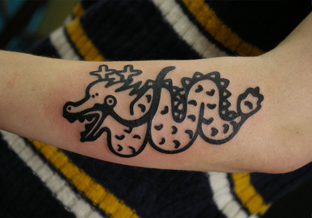 龍のキャラクターのタトゥー画像 大阪 Lucky Round Tattoo 刺青