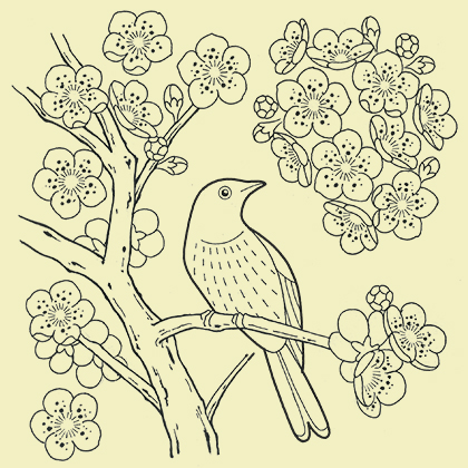LUCKY ROUND TATTOO 大阪の花「梅」のタトゥーデザイン