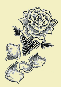 LUCKY ROUND TATTOOのローズ・オオサカのタトゥーデザイン