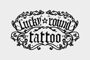 LUCKY ROUND TATTOOのPC用壁紙 ロゴデザイン