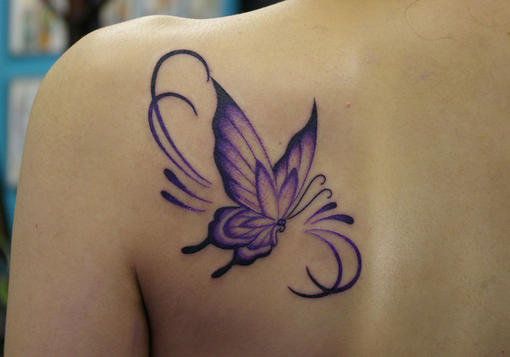 透けるような紫の蝶
