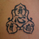 梵字と漢字「心」のタトゥー