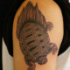 甲羅が特徴の霊亀のタトゥー