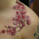 桜の花と枝のタトゥー